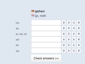 Conjugation practice screenshot